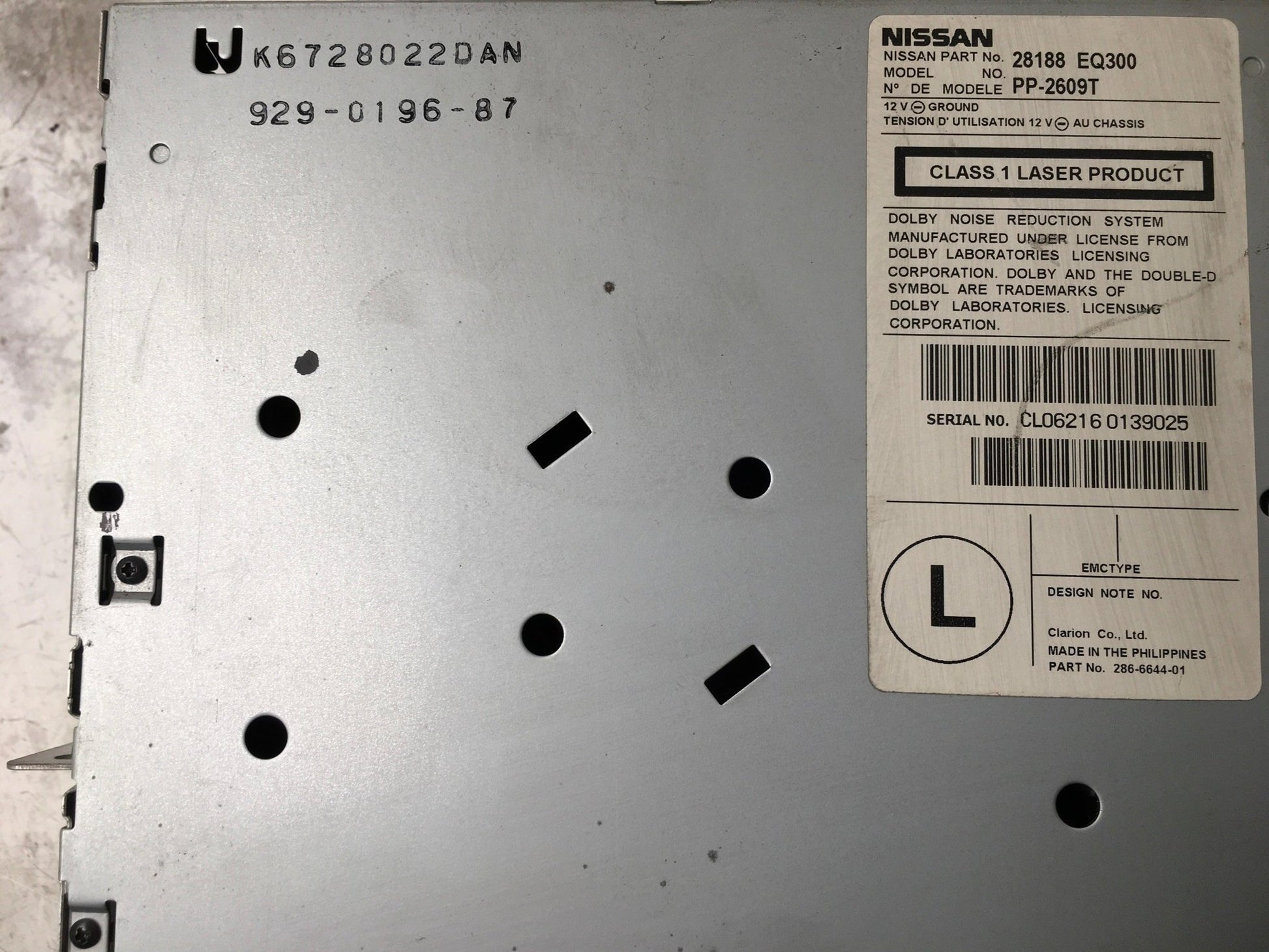 Sistema Audi Nissan X - Trail T30 - 28188EQ300