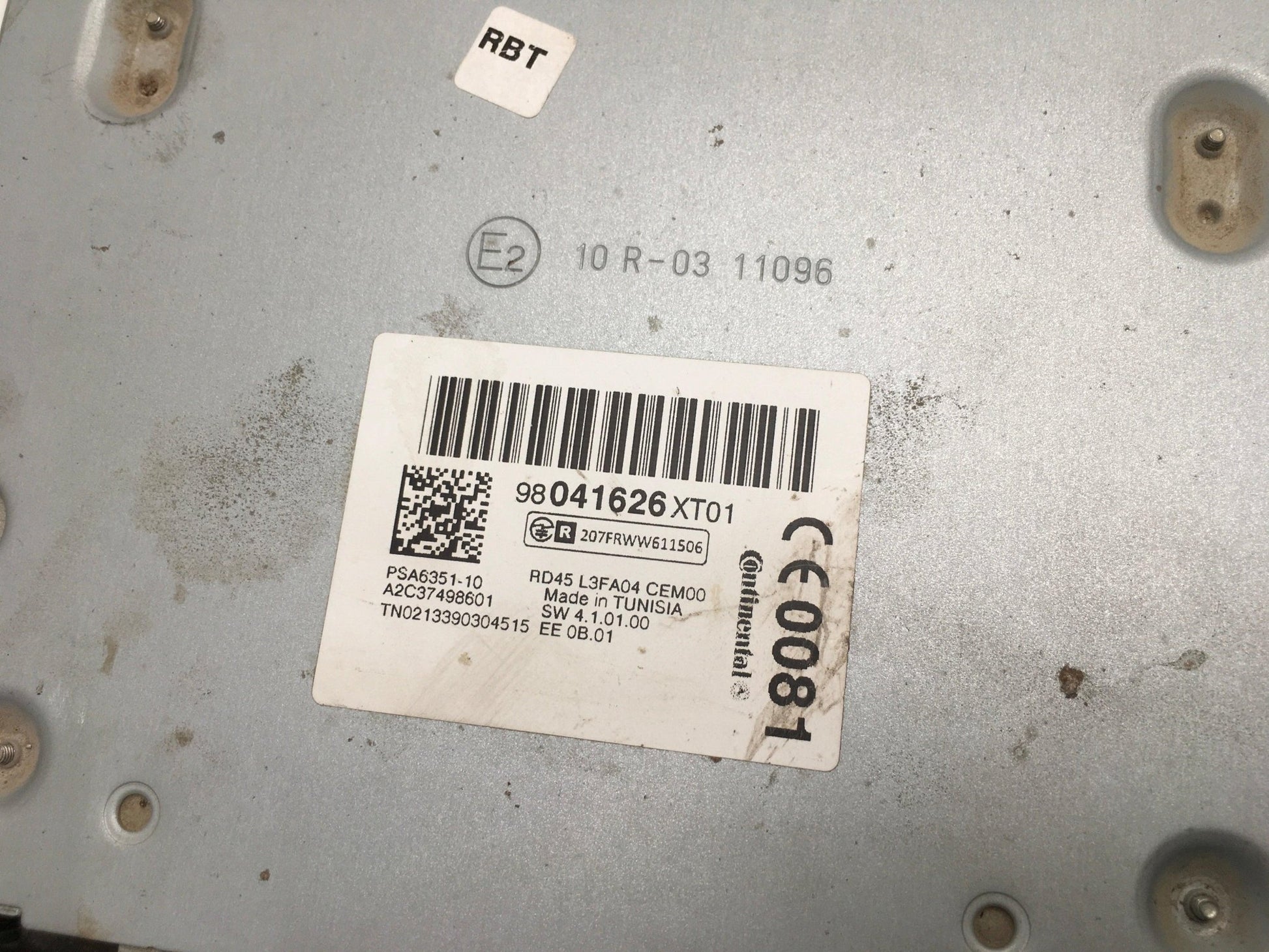 Sistema Audi PSA 98041626XT01 - 98041626XT01