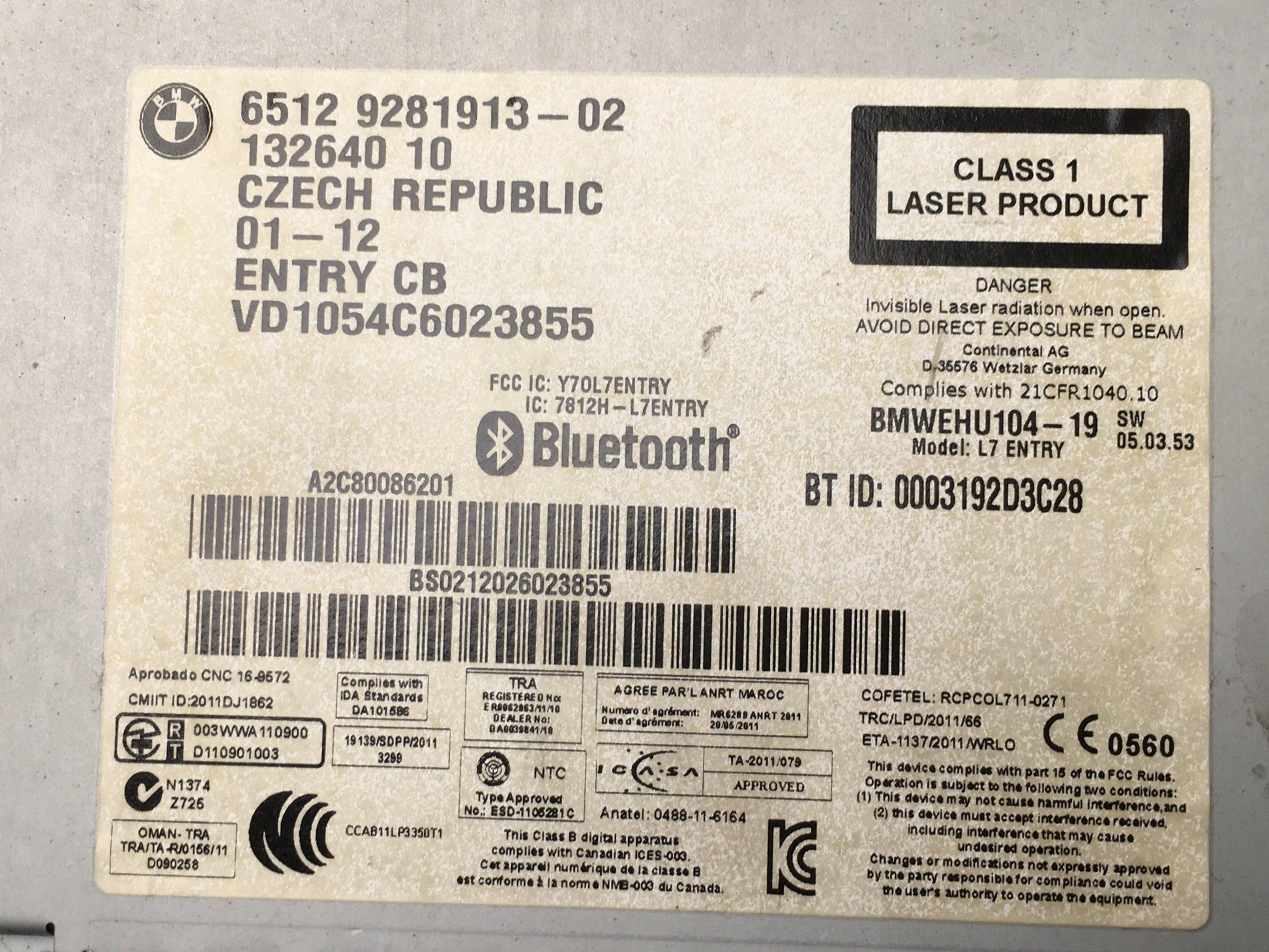 Sistema audio BMW F30 - 65129281913