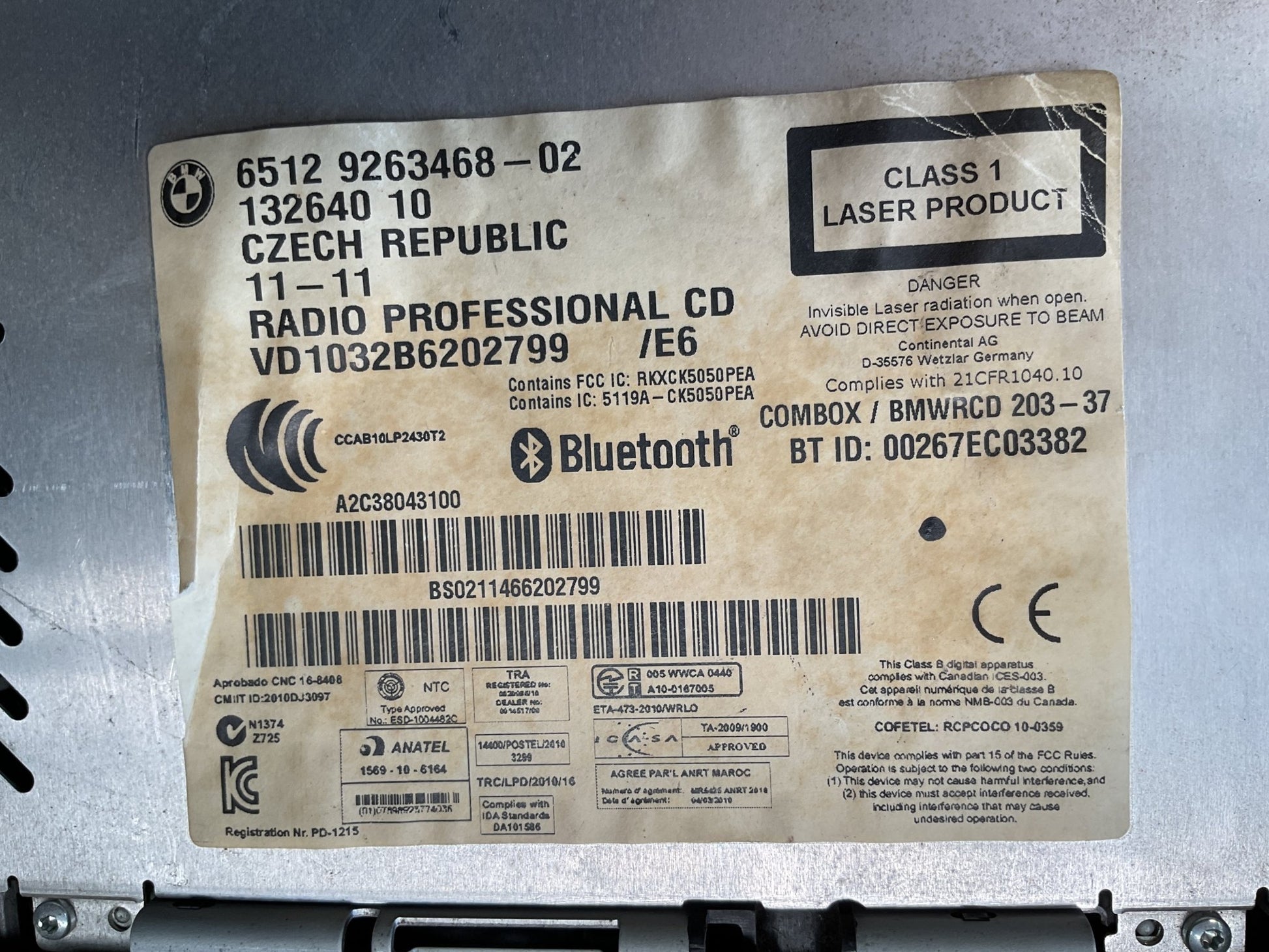 Sistema audio BMW Serie 1 07-11 - 6512926346802
