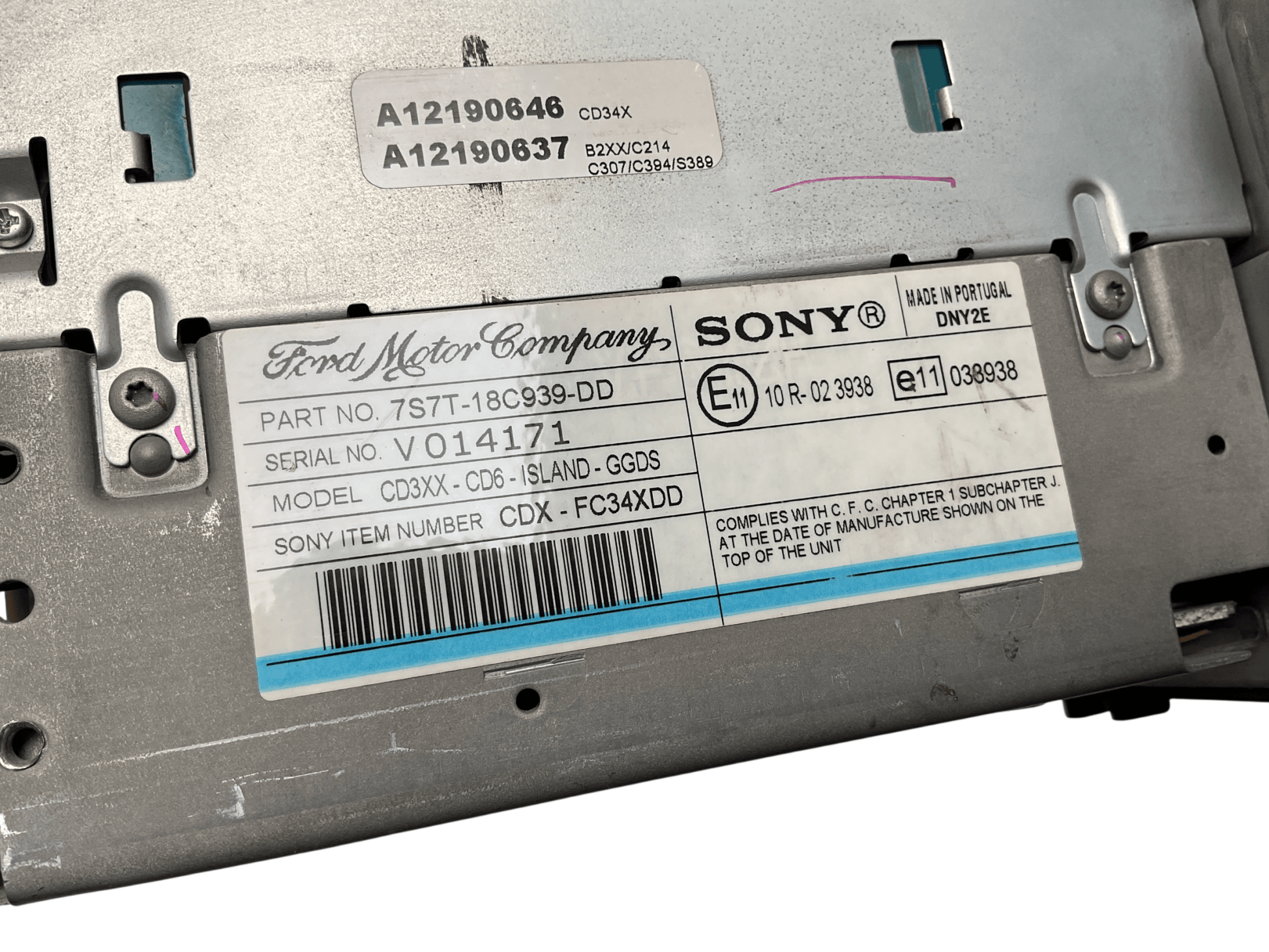 Sistema audio Ford CDX-FC34XDD - 7S7T18C939DD