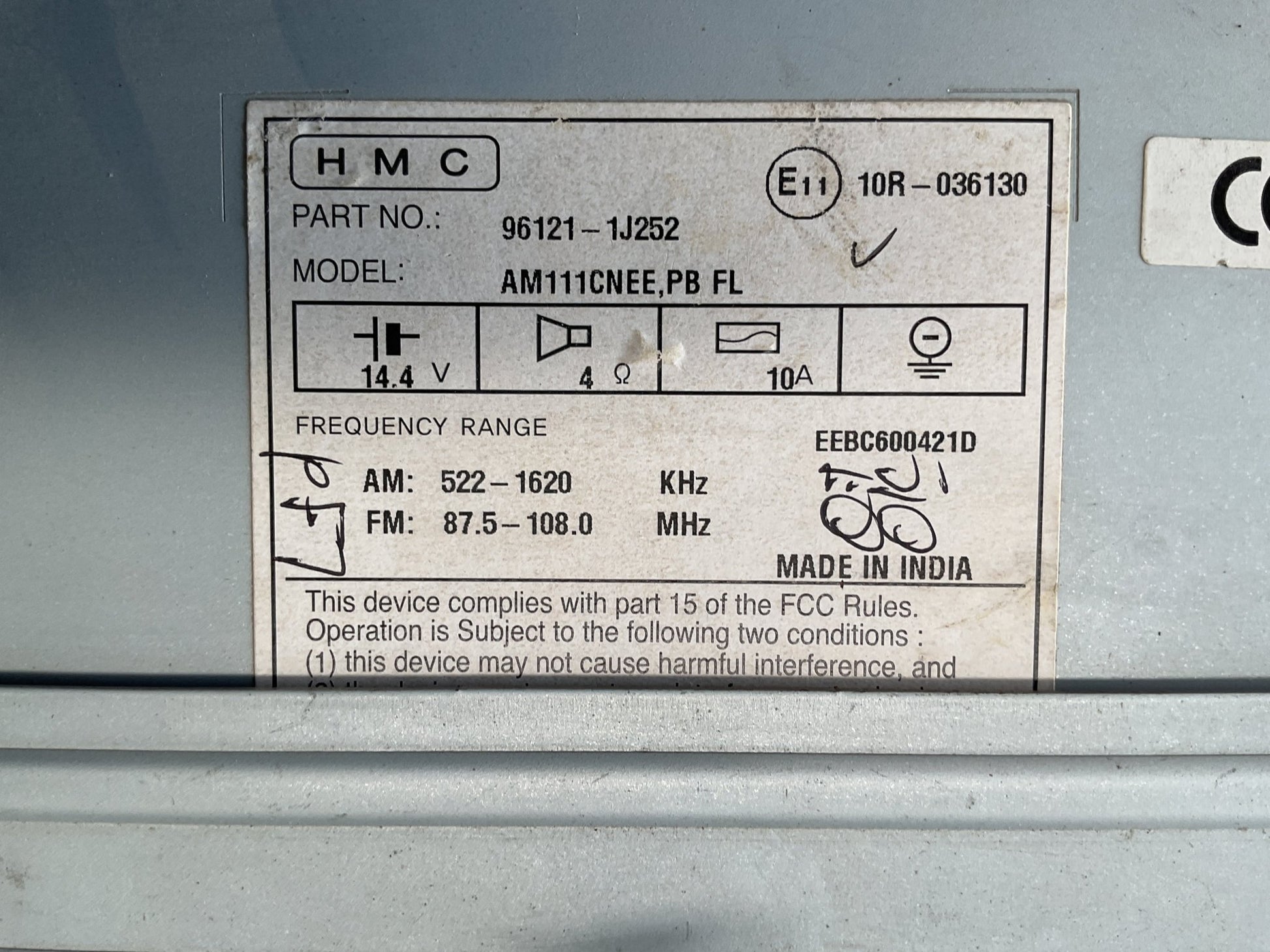 Sistema audio Hyundai i20 (PB) 08-14 - 961211J252