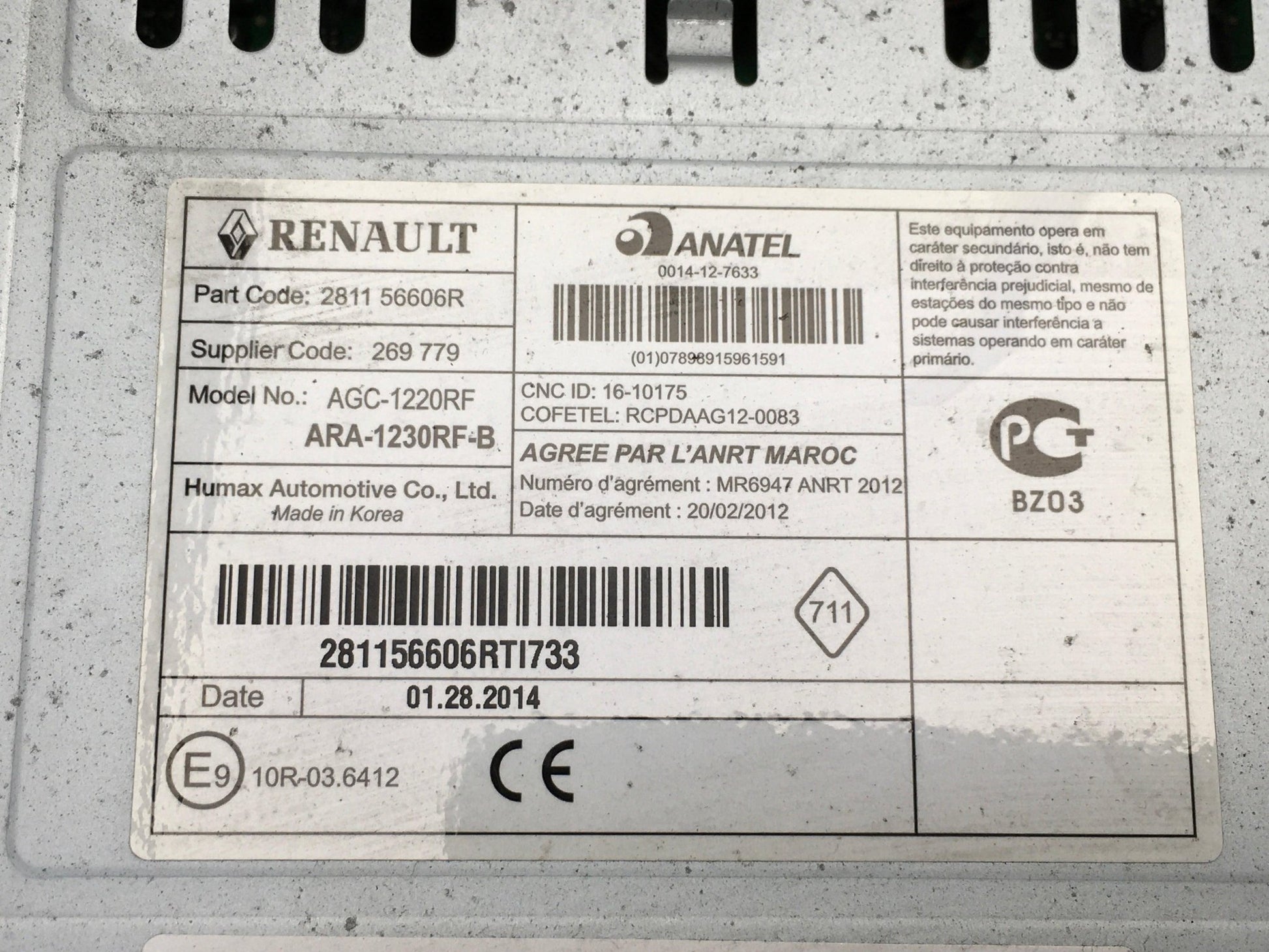 Sistema Audio Kangoo/Citan - 281156606R