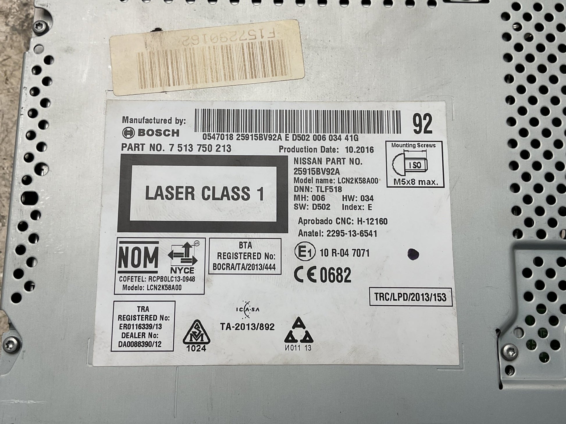 Sistema Audio Nissan Juke 10-19 - 7513750213
