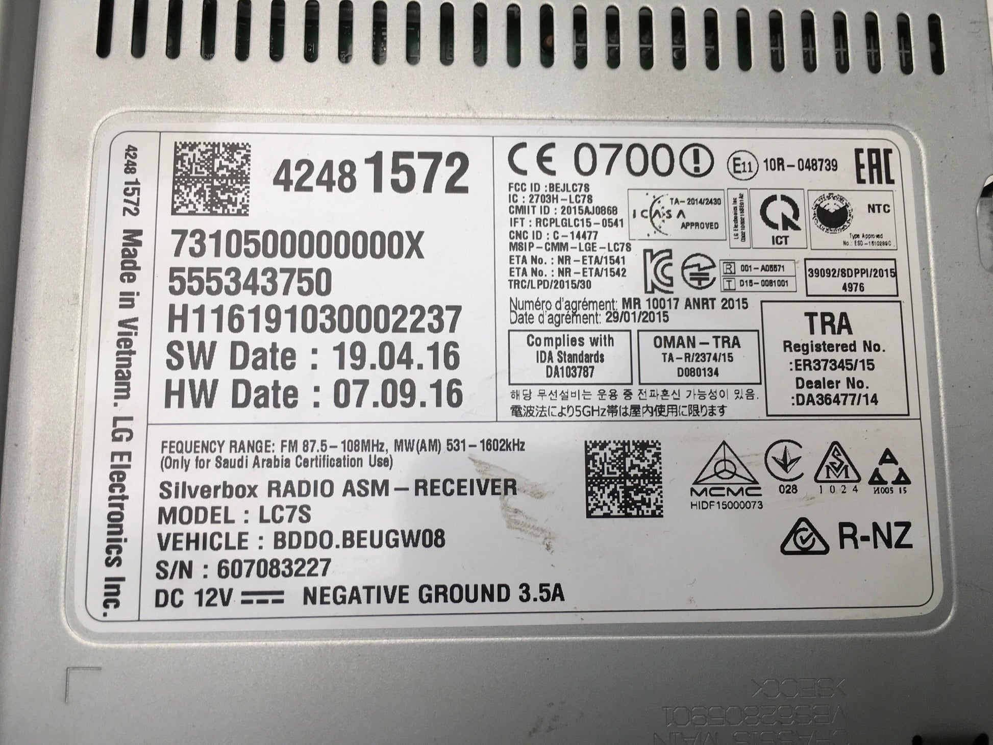 Sistema Audio Opel Astra K - 42481572