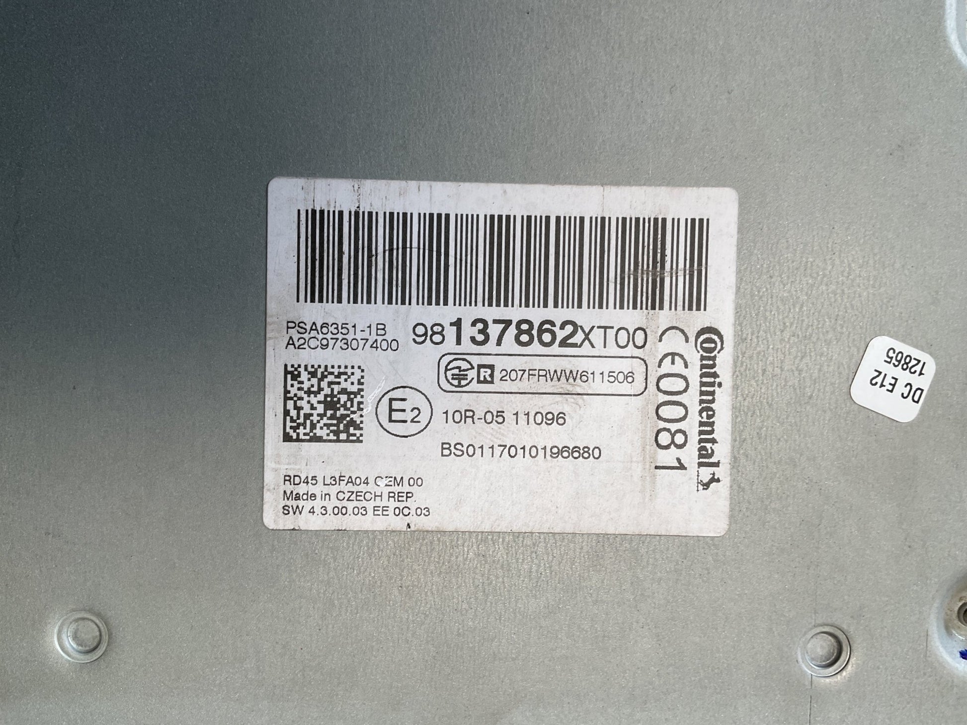 Sistema audio Peugeot 98137862XT00 - 98137862XT00