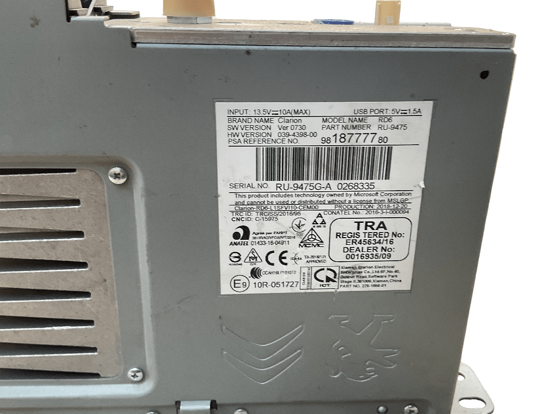 Sistema Audio PSA 9818777780 - 9818777780