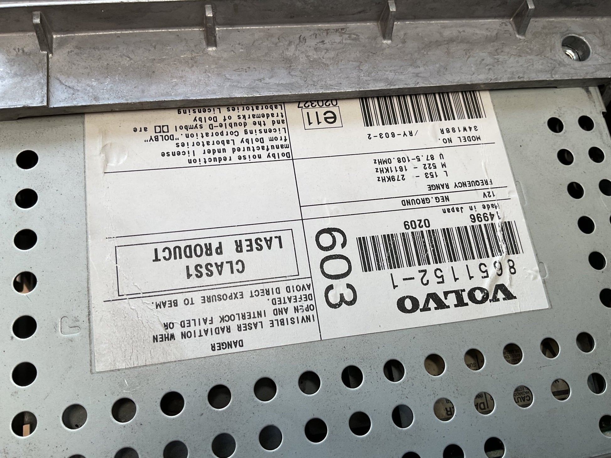 Sistema audio radio CD Volvo V70 00-07 - 86511521