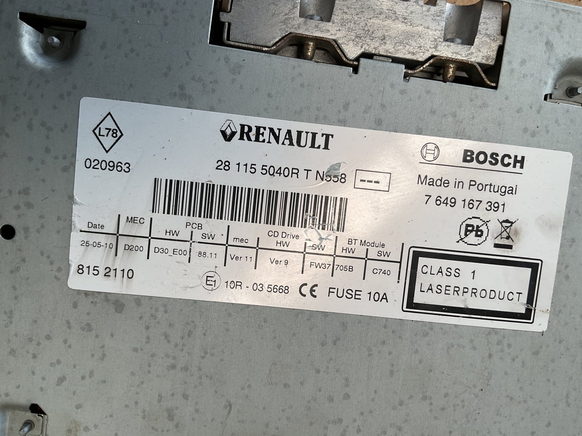 Sistema audio Renault Mégane III-Scénic III 7649167391 - 7649167391