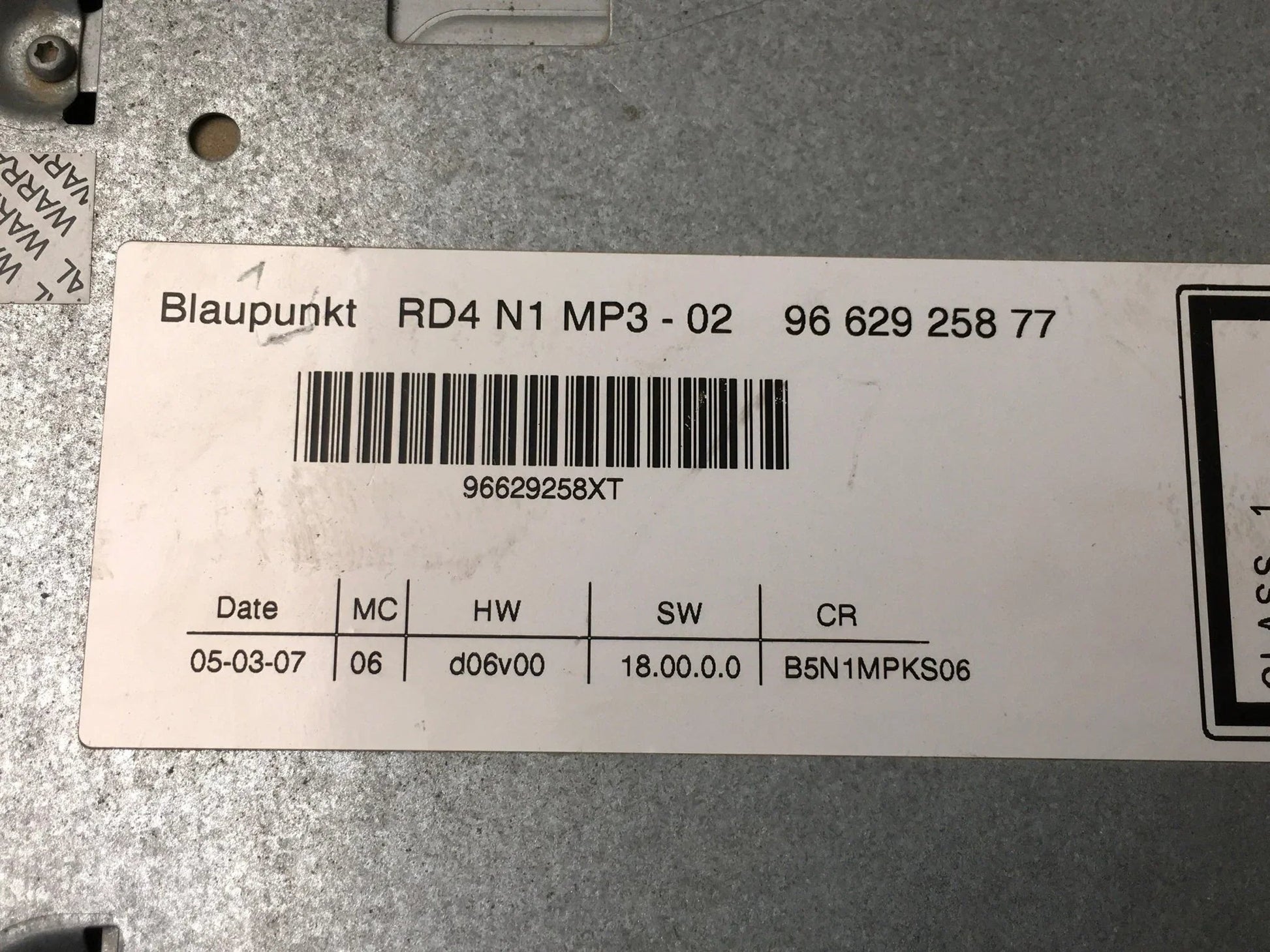 Sistema de audio Citroen C4 1 9662925877