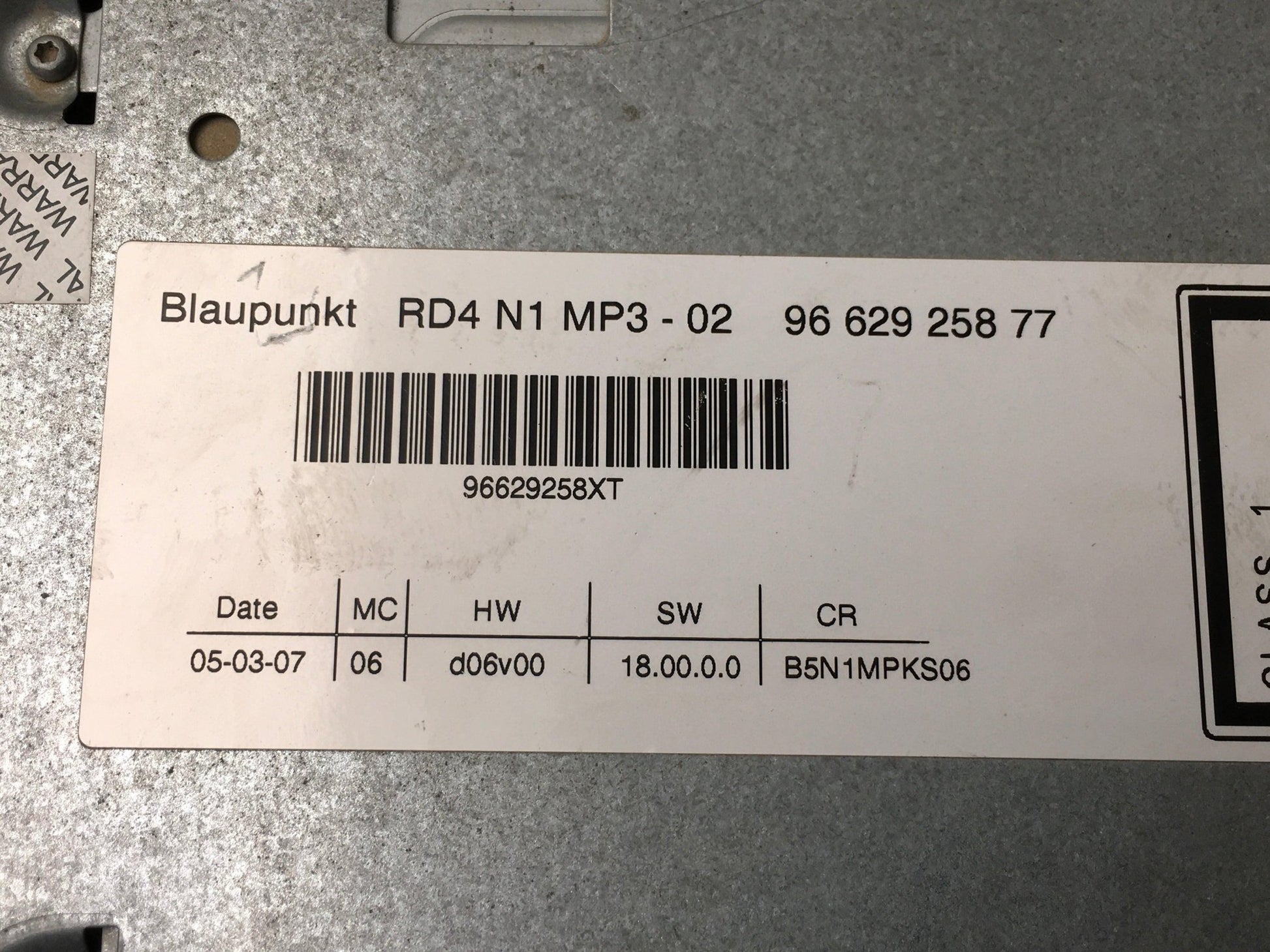 Sistema de audio Citroen C4 1 9662925877 - 9662925877