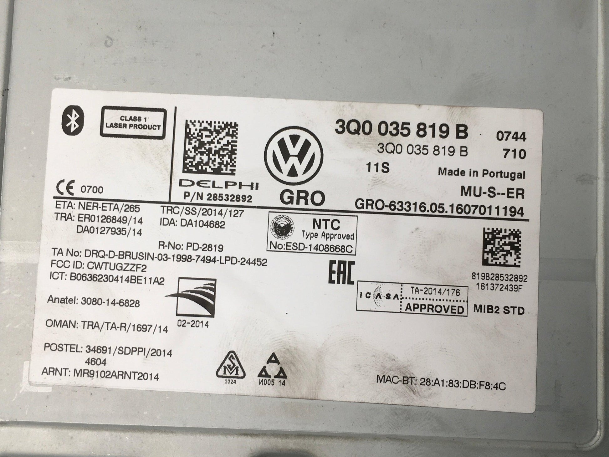 Sistema GPS VW 3Q0035819B - 3Q0035819B