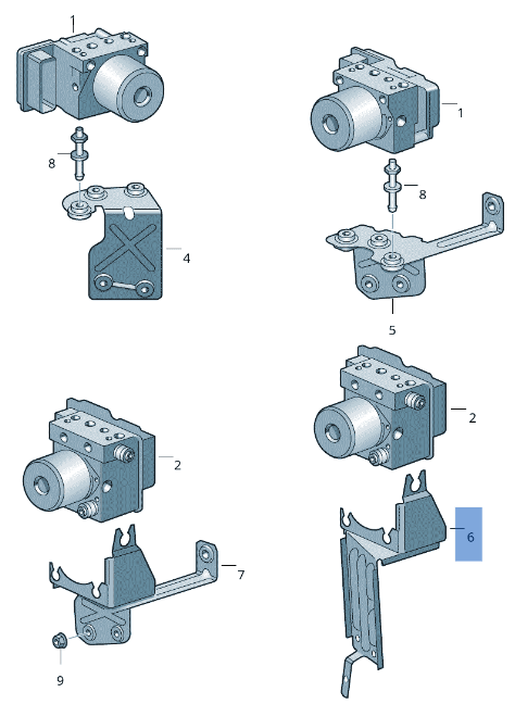 Soporte ABS VW 6R1614235C - 6R1614235C