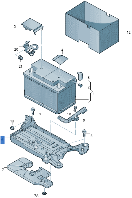 Soporte Bateria VW 5QF915331C - 5QF915331C