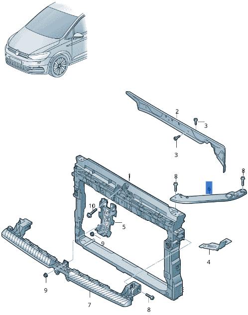 Soporte faro izq VW Touran II 5T - 5TA806929