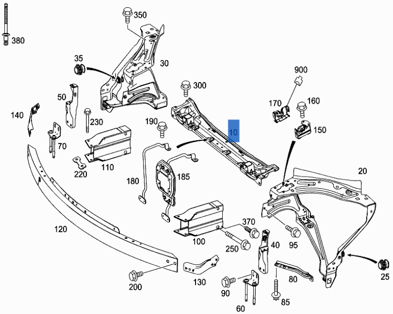 Soporte Radiador Mercedes GLX X204 - A2046200172