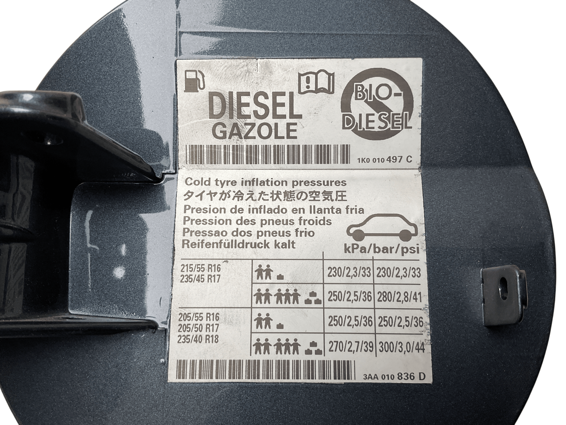 Tapa Combustible VW Passat 10-15 - 3AF809857A