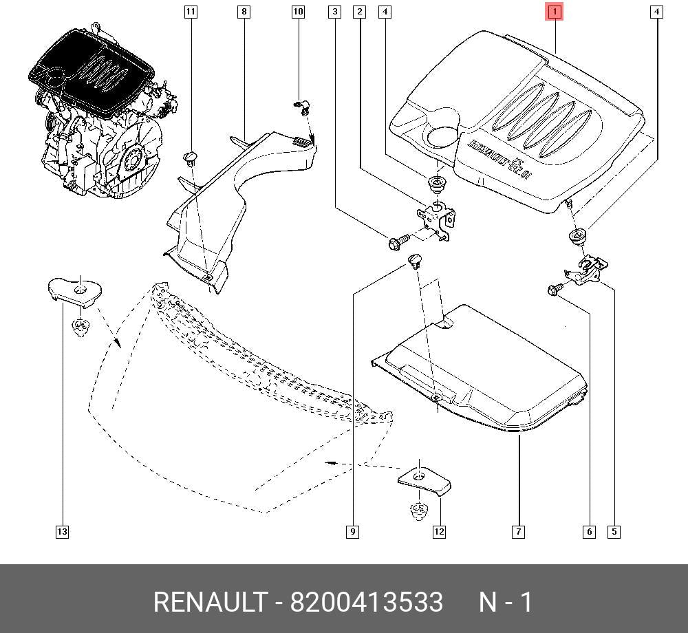 Tapa Motor Renault Espace 06-15 2.0 - 8200413533 _