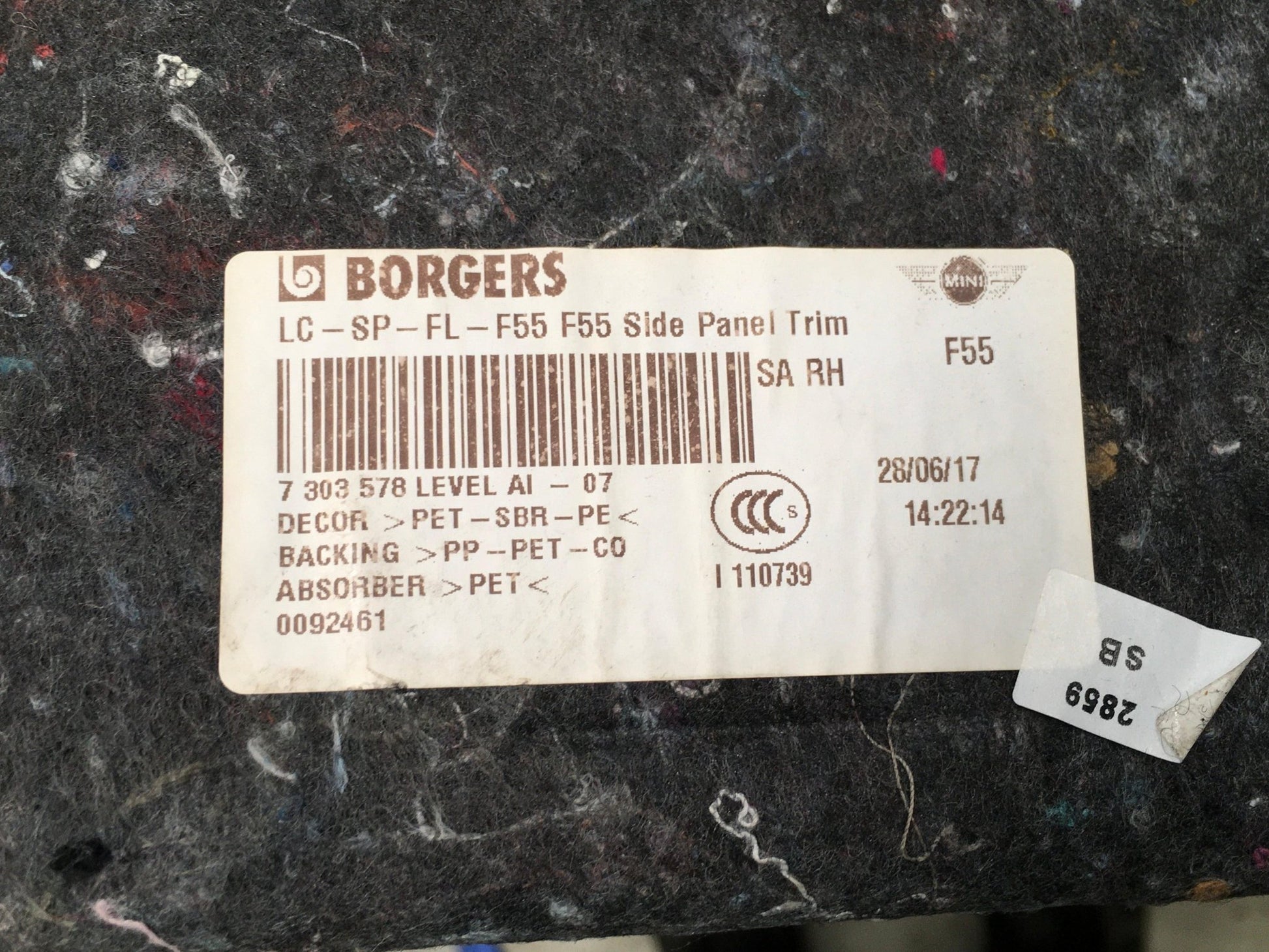 Tapizados maletero Mini F55 - 7303578