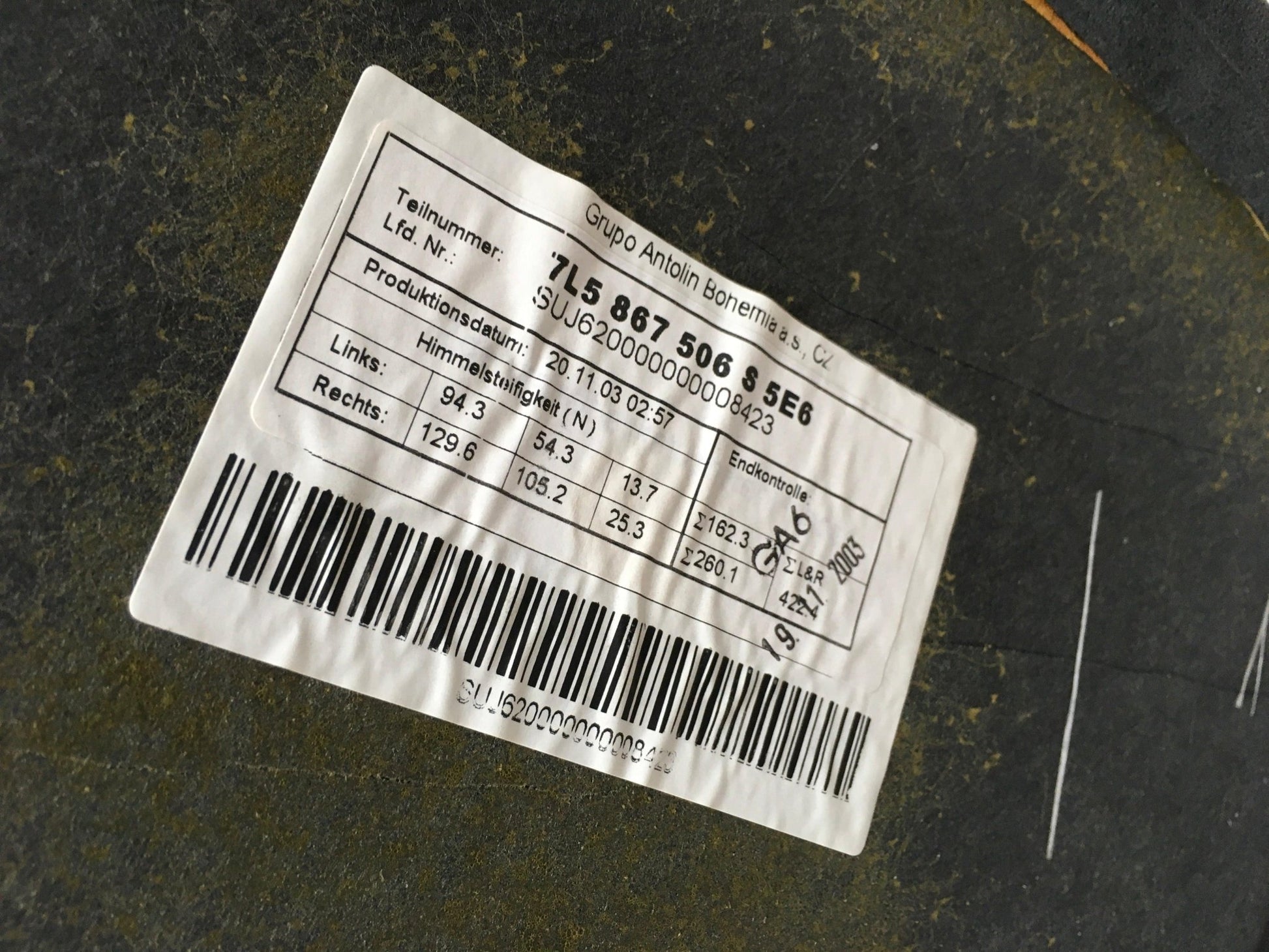 Tejadillo Porsche Cayenne 955 - 7L5867506S