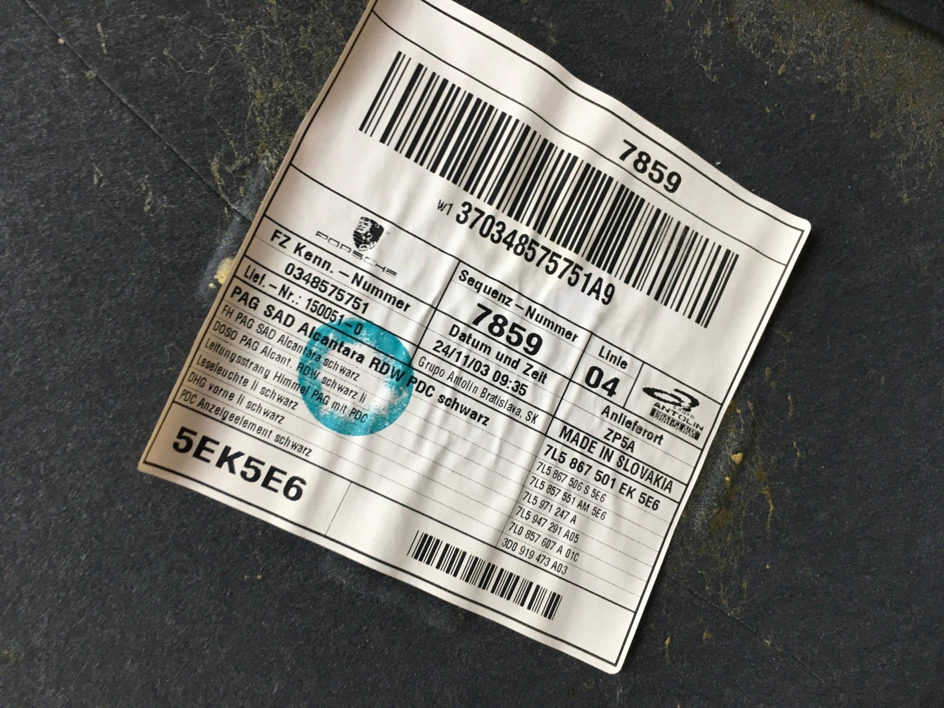 Tejadillo Porsche Cayenne 955 - 7L5867506S