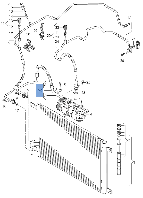 Tubo A/C VW 2Q0816721E - 2Q0816721E