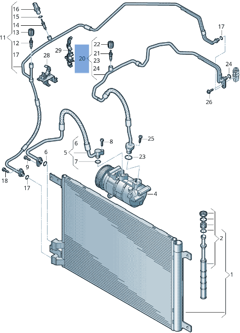 Tubo A/C VW 2Q0816743AL - 2Q0816743AL