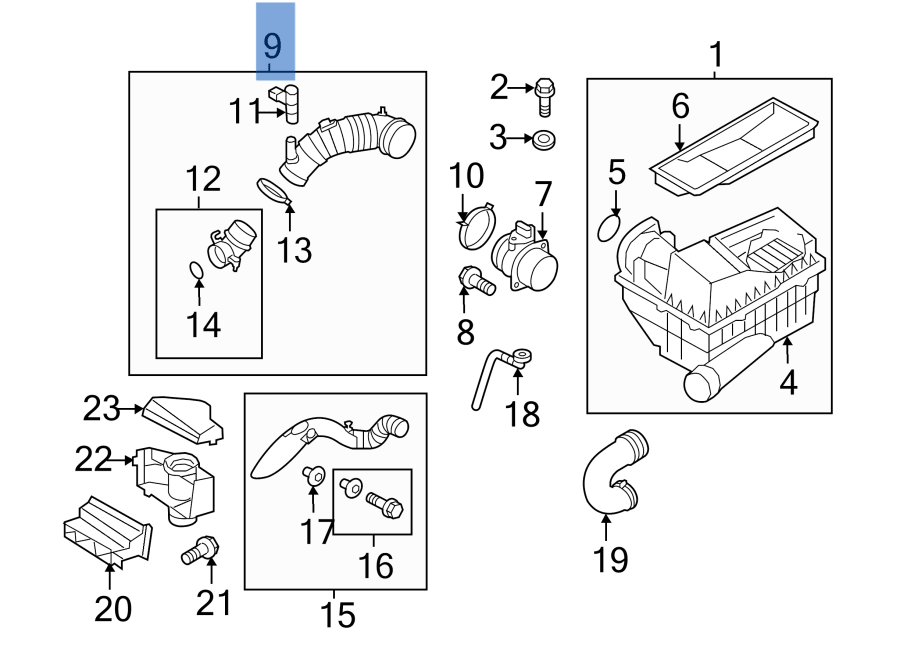 Tubo admision aire VW 3C0129635 - 3C0129635