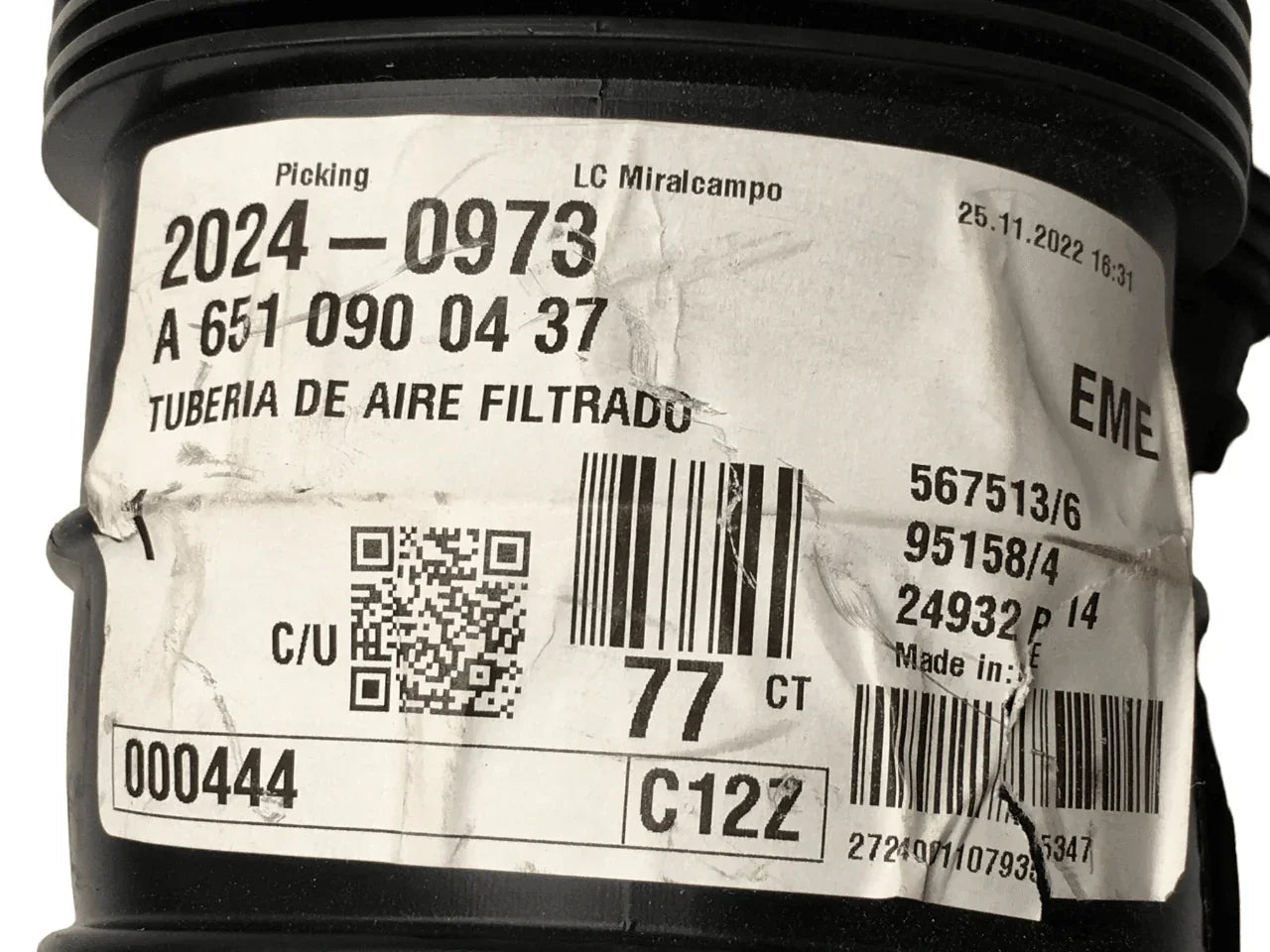 Tubo admision Mercedes A6510900437