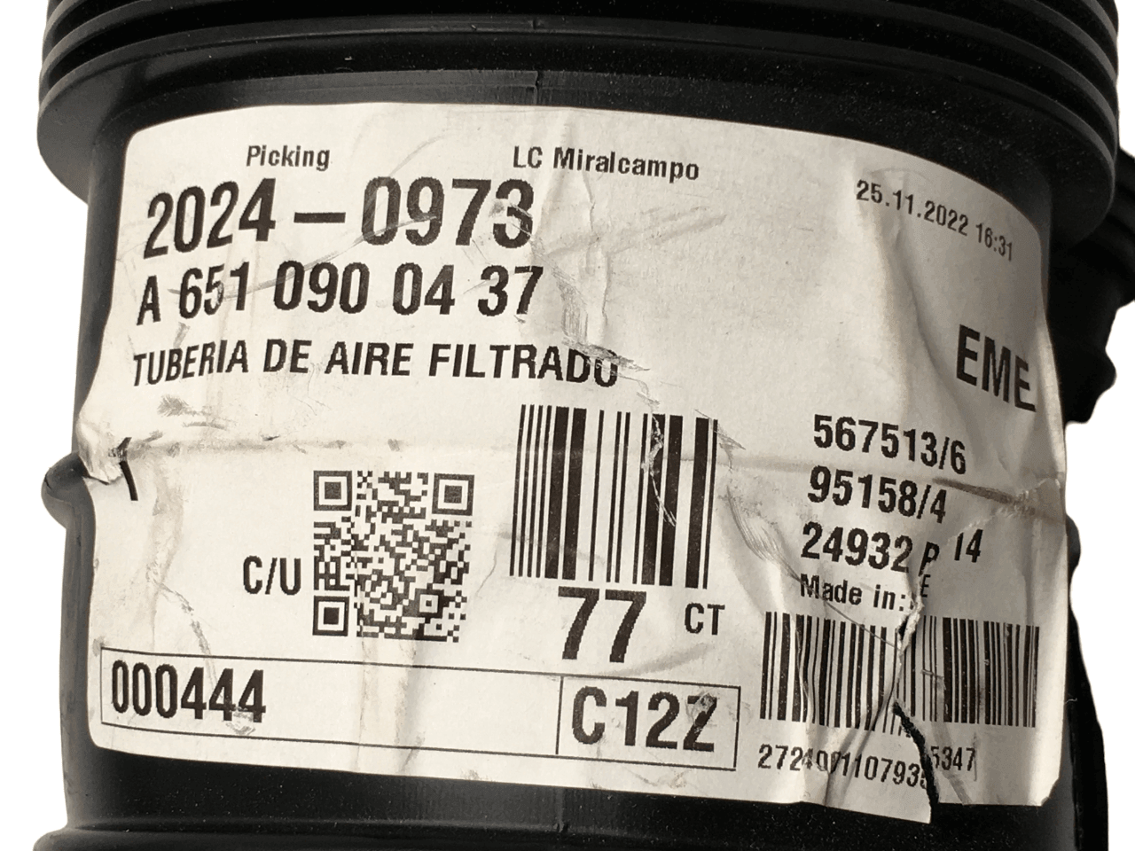 Tubo admision Mercedes A6510900437 - A6510900437