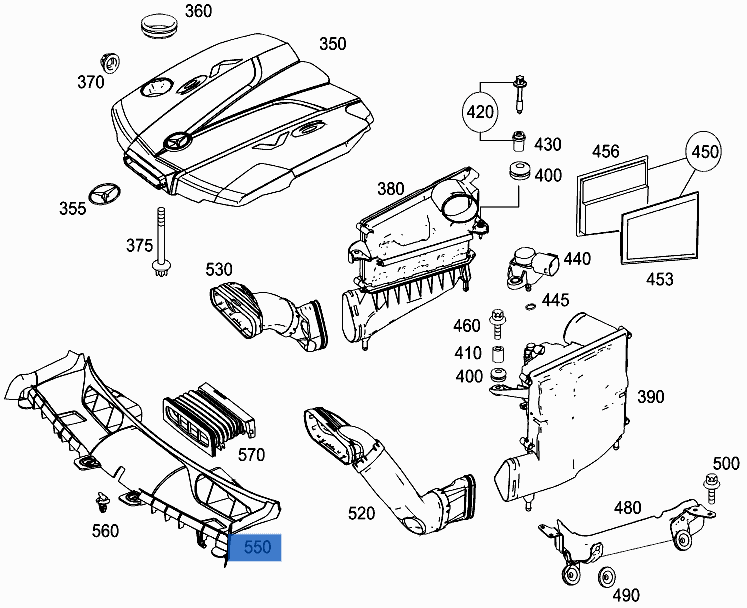 Tubo Admision Mercedes GLK X204 - A2045000555