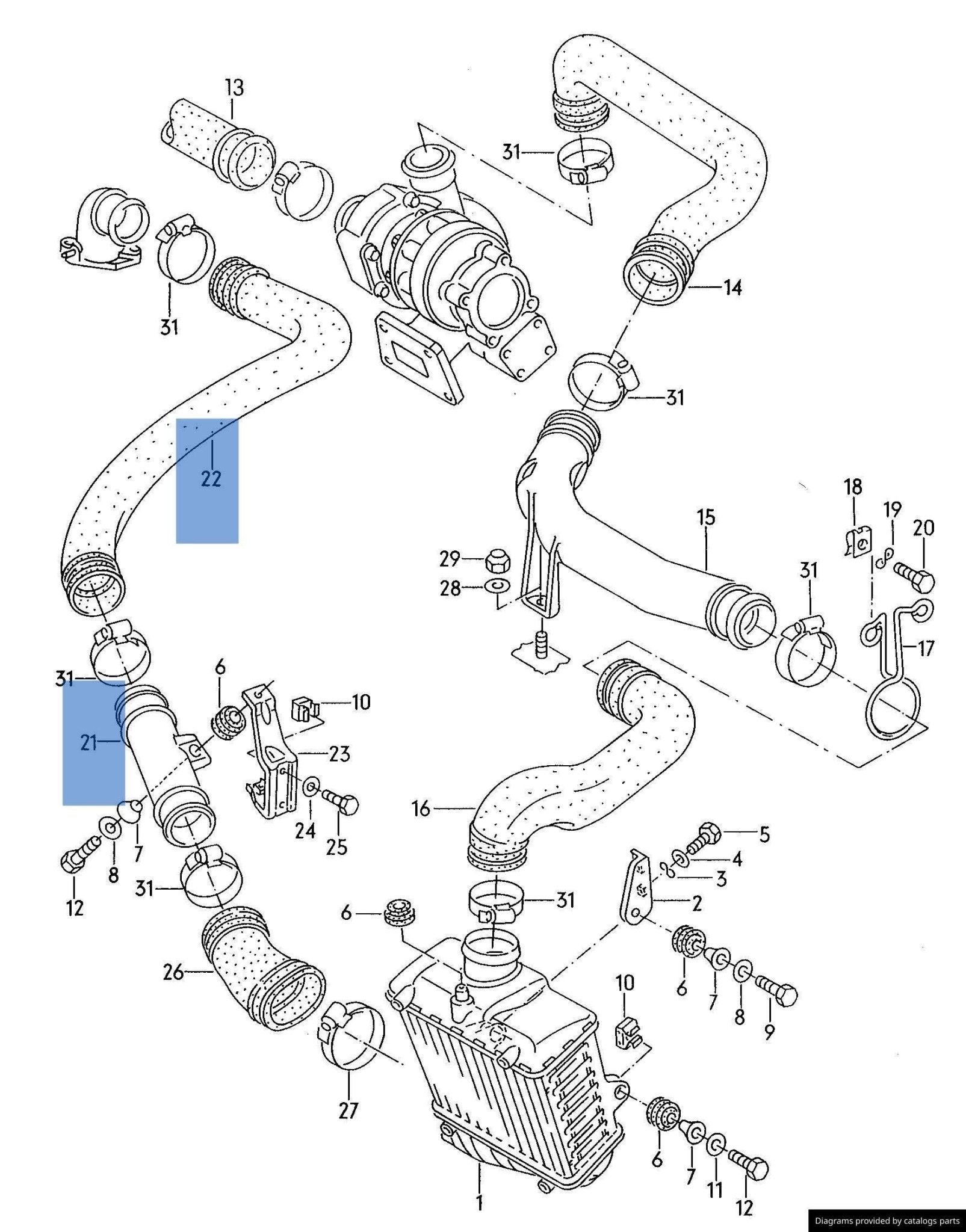 Tubo admision VW Passat B5 3B - 357145828