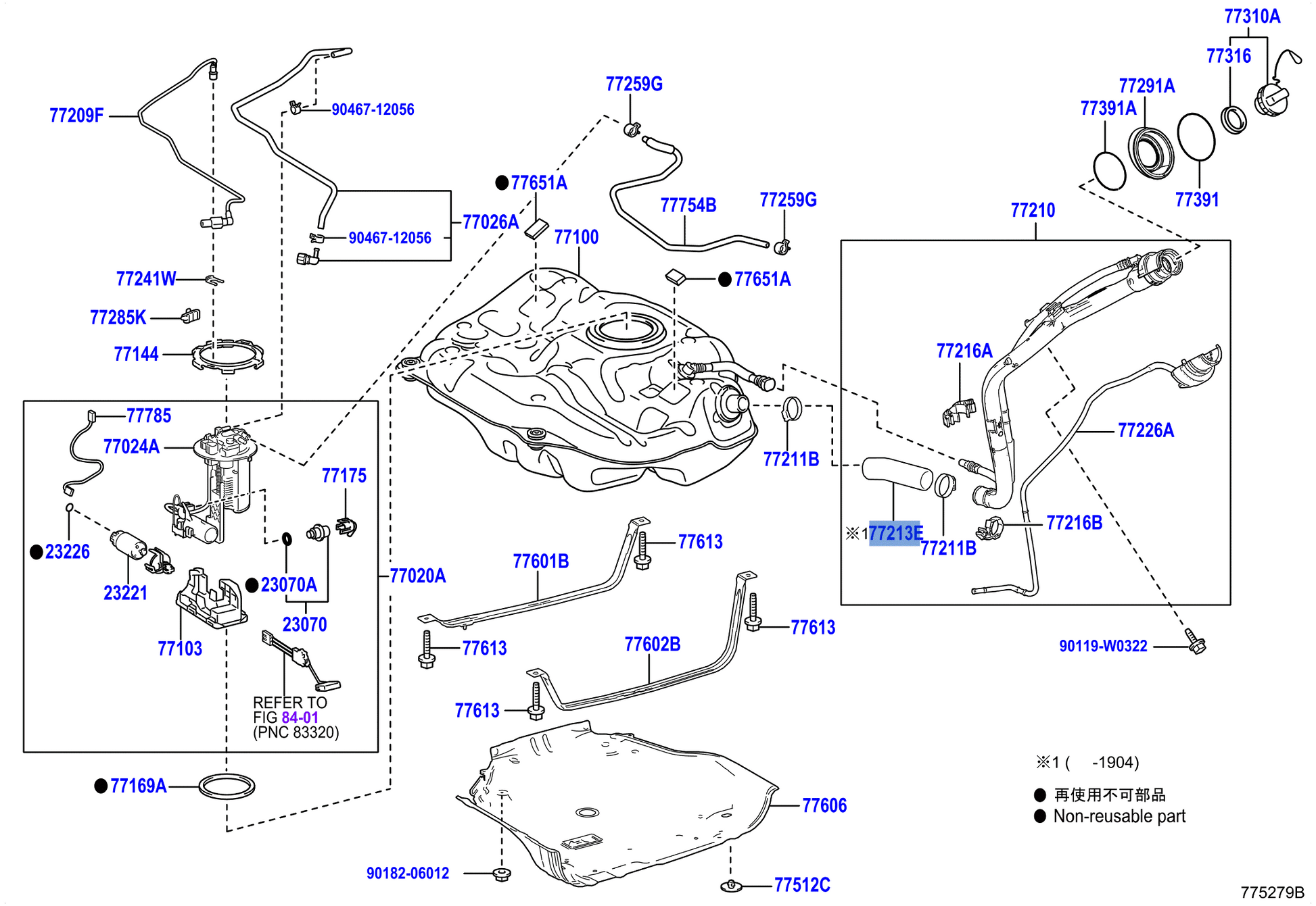 Tubo Combustible Toyota C - HR / Corolla E21 - 77213F4040