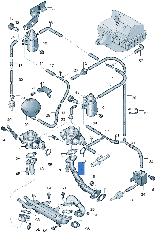 Tubo EGR VW 038131521J - 