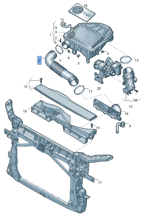Tubo filtro aire VW 5Q0129618J - 5Q0129618J