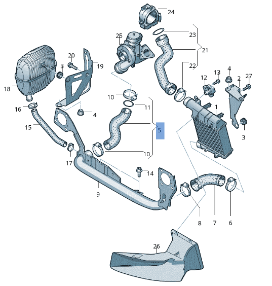 Tubo intercooler Audi A4 8E - 8E0145790P