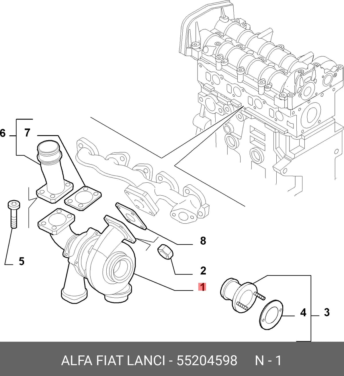 Turbocompresor Alfa/Fiat 55204598 2.4 - 55204598