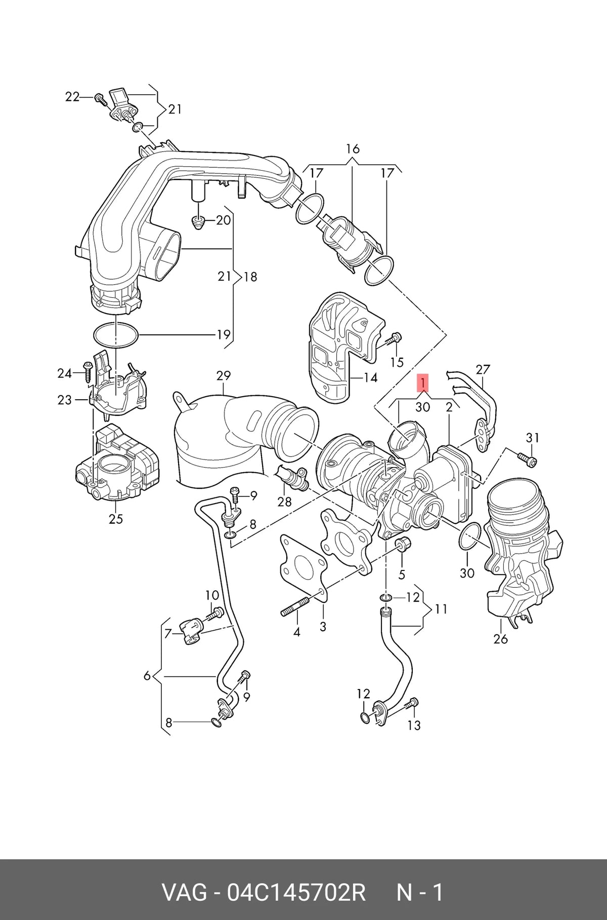 Turbocompresor VAG 04C145702R 1.0 - 04C145702R