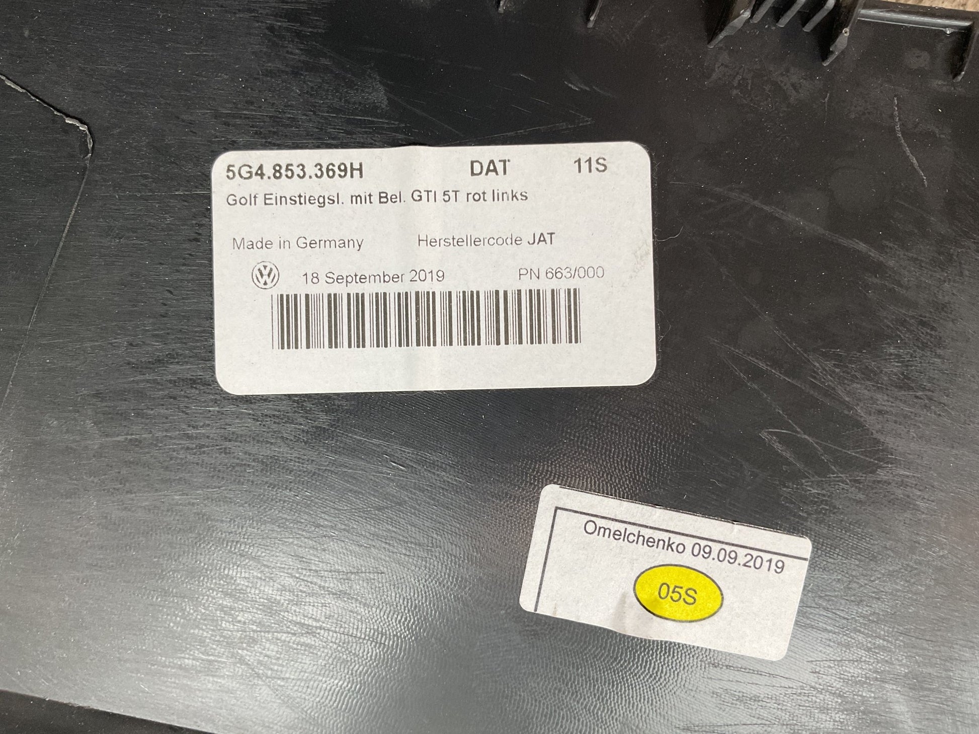 Umbral izq VW Golf VII GTI 2012 - 2020 - 5G4853369H