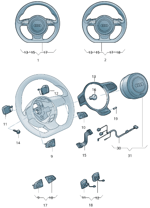 Volante Audi A3 8V 2012 - 2020 - 8V0419091T