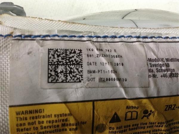Airbag cortina derecho volkwagen golf 6 - 1k9880742e