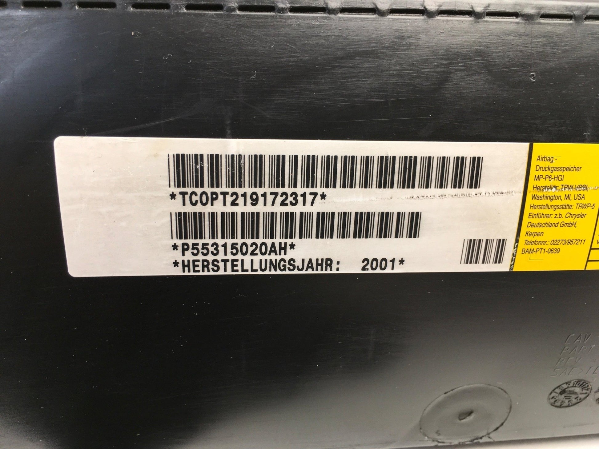 Airbag derecho Jeep Cherokee KJ p55315020ah - p55315020ah