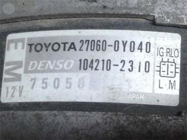Alternador toyota auris/yaris 1.33 vvti - 27060-0y040