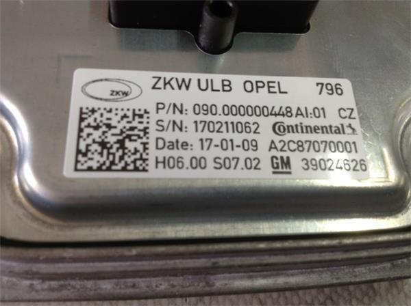 Balastro xenon opel astra k 39024626 - 39024626