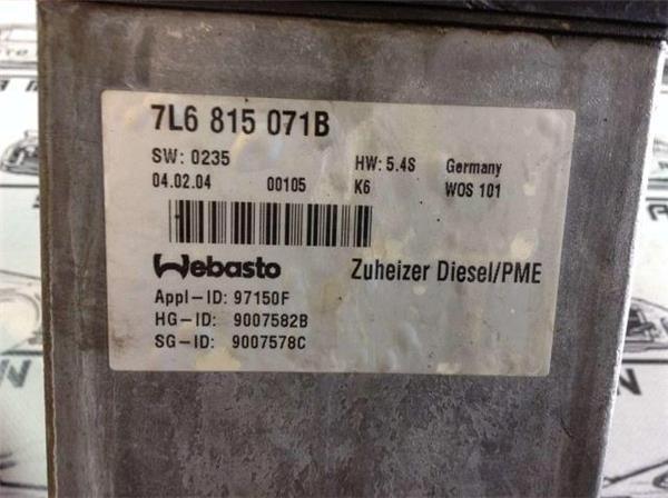 Calefaccion auxiliar webasto 7l6815071b - 7l6815071b