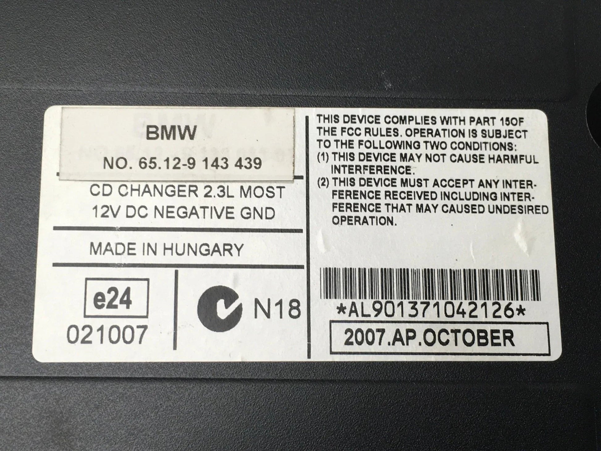 Cargador CD BMW 65129143439