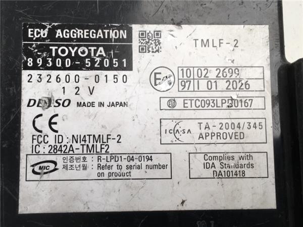 Centralita confort toyota yaris ii - 89300-52051