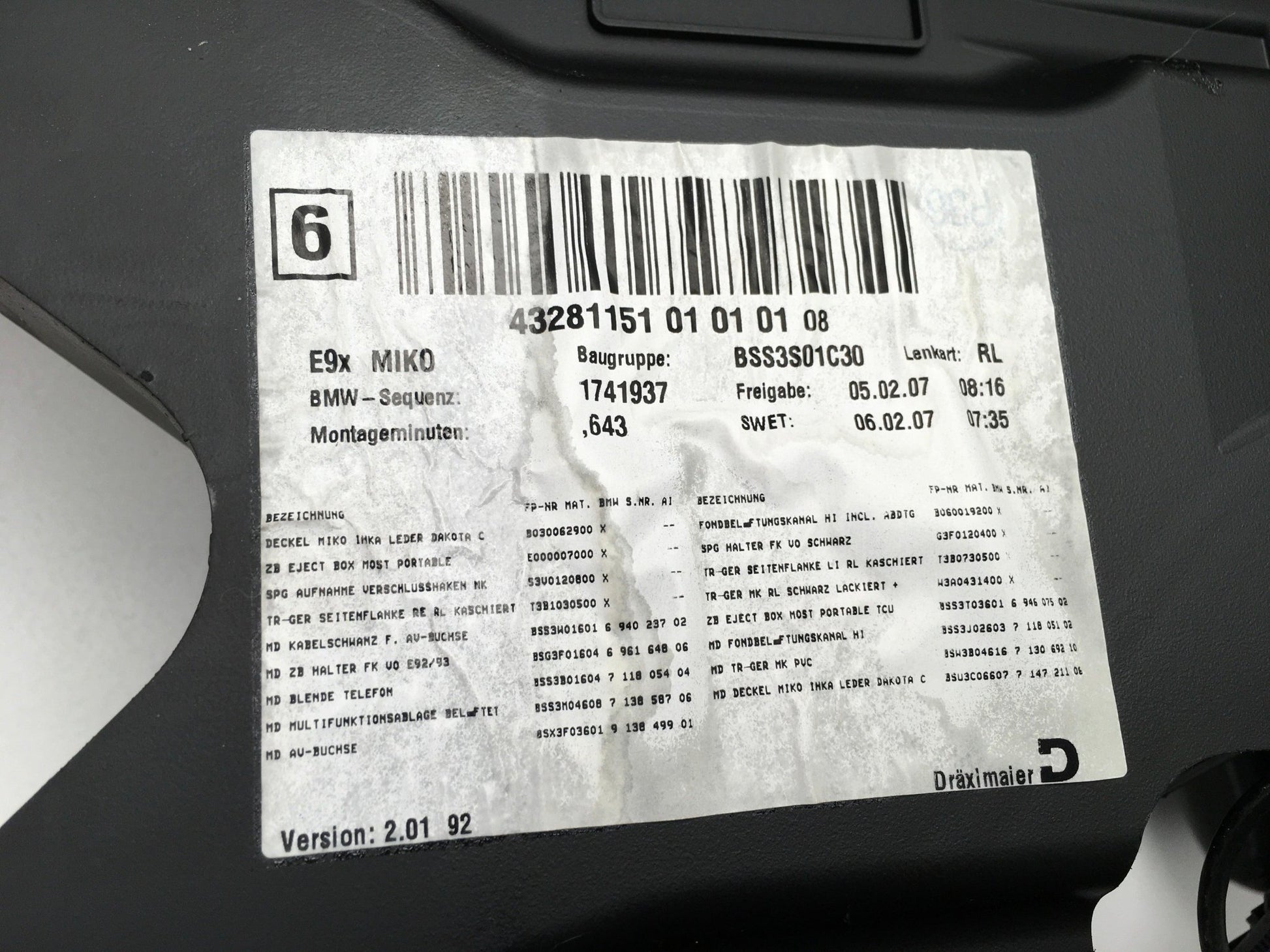 Consola central Bmw E90 BSS3S01C30 - BSS3S01C30