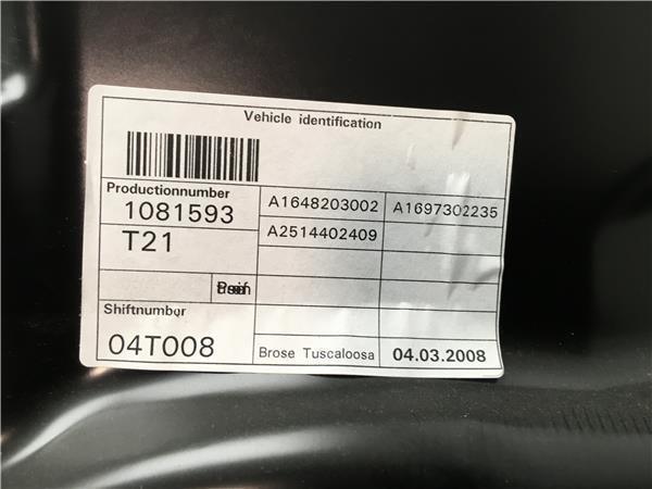 Elevalunas Tras Dcho Mercedes ML W164
