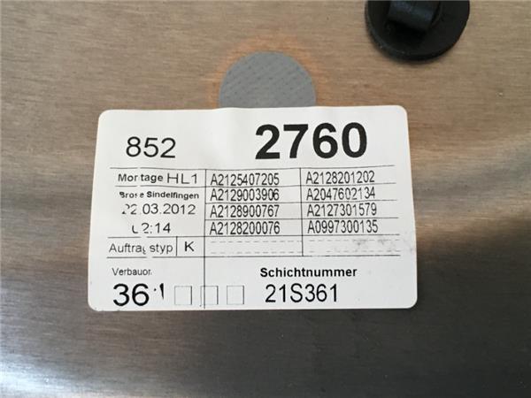 Elevalunas trasero izq Mercedes E W212 - A2125407205